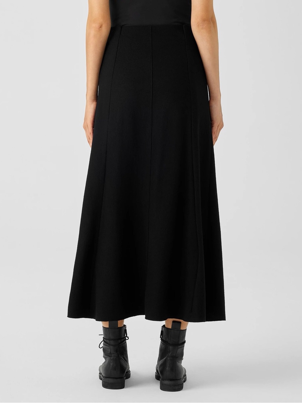 Eileen Fisher Brown Wool Midi Skirt